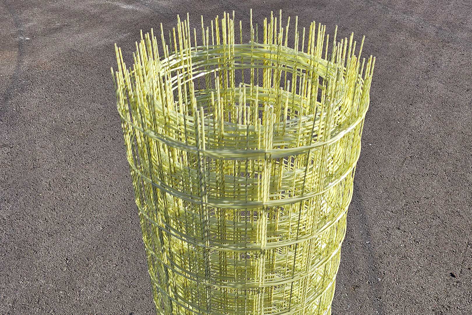 Rebarmat Mesh UV - Roll of REBARMAT® UV-resistant GFRP mesh for outdoor and sun-exposed construction applications.